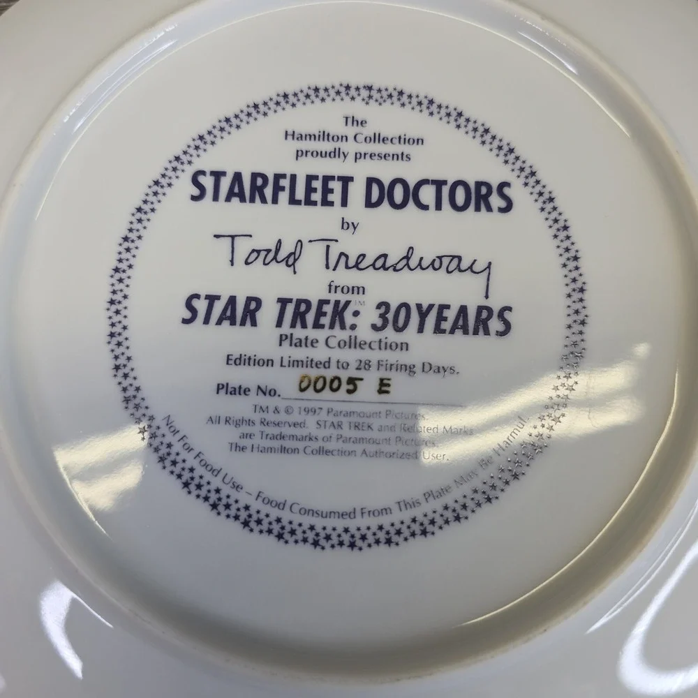 Star Trek 30 Years Collector Plate Starfleet Doctors Final Frontier Lot Of 2 COA